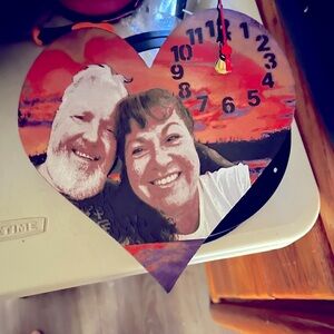 Heart-Shaped Wall Clock CUSTOM MADE with any loved ones picture